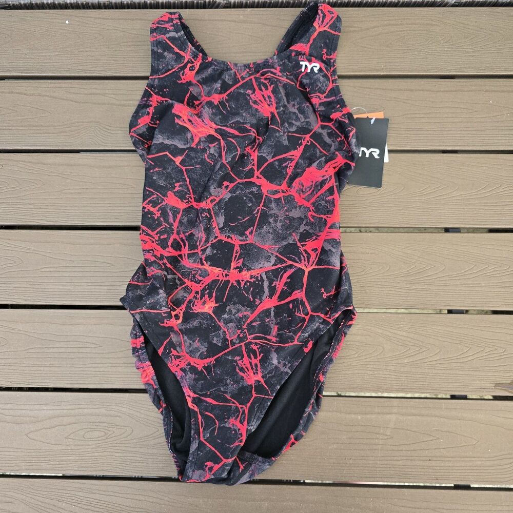 TYR Women's Durafast red Synapse Maxfit One piece Swimsuit Sz 34 NEW